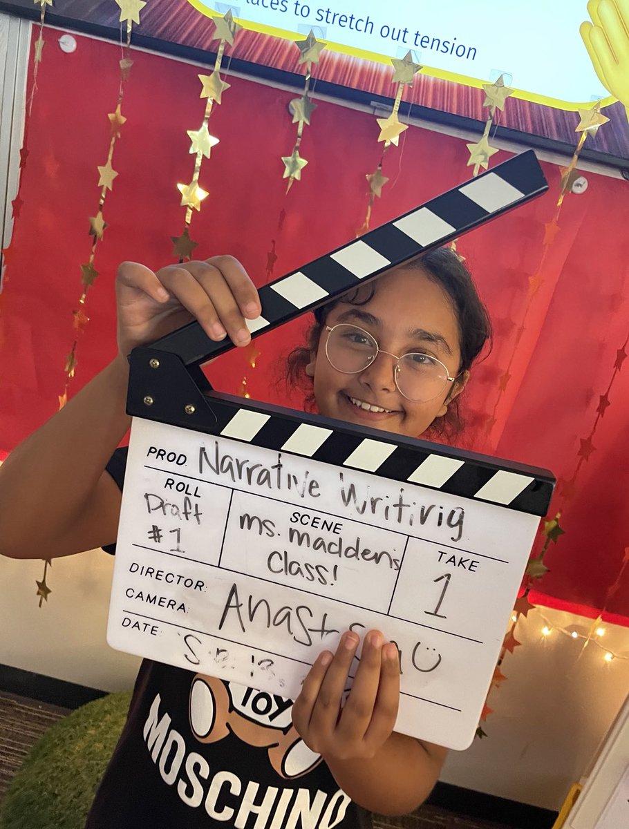 MsMaddenELAR's tweet photo. WRITING CELEBRATION DAY 🤩 So proud of all the hard work these writers put in to make mental movies for their readers! That’s a wrap on our first published piece of the year 🍿🎬 https://t.co/pmaQF0SMQg