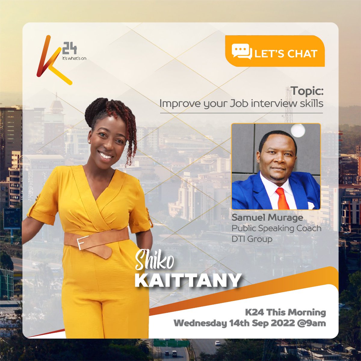 SKMurage's tweet photo. Join me @K24Tv as we discuss on who to prepare for an interview https://t.co/6244Efe2XN