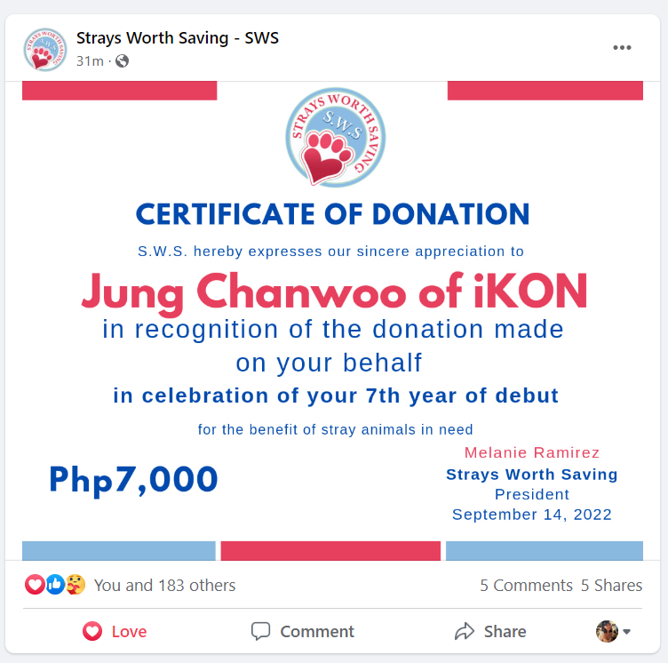 acehyuks's tweet photo. to whoever donated to sws under chanwoo's name: I LOVE YOU 🥹 my life's advocacy (probably) is towards the benefit of stray animals too so i really appreciated it when someone donated under a member of my fave group 💫💖 https://t.co/kJjcceVrki