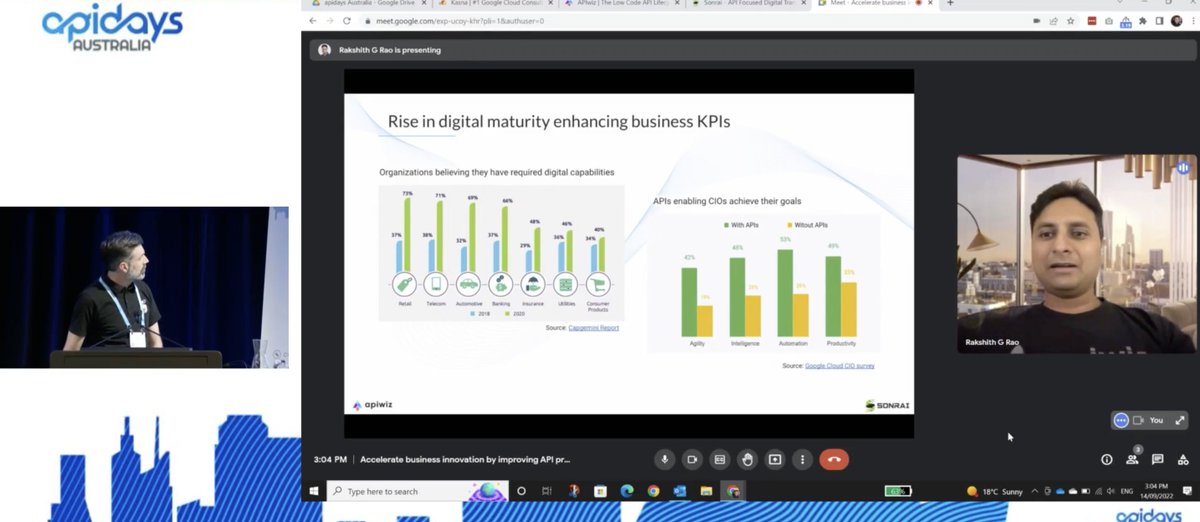haroldwiegers's tweet photo. Very good to join @APIdaysAU  online with @davidgfreeman joining in @getapiwiz online via the Melbourne stage. https://t.co/mLFq5xyPec