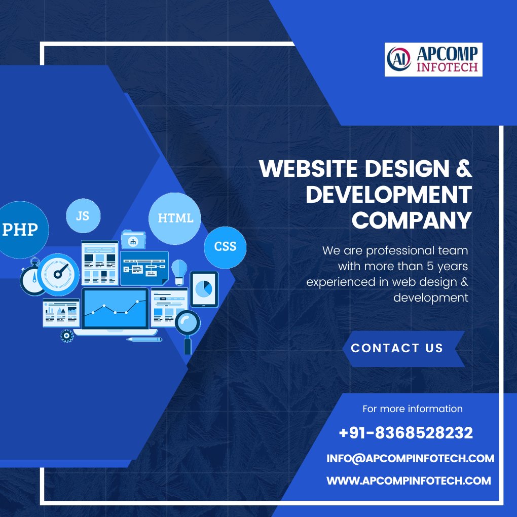 ApcompI's tweet photo. We have a team of experince designer & Developers- #laravel #codeigniter #staticwebsite #dynamicwebsite #bannerdesign #wordpress #themecustomization #customplugin #webdevelopmenthttps://www.apcompinfotech.com/contact https://t.co/0gt48ZufNG