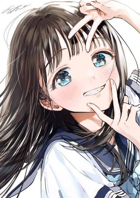 明日ちゃんはたぬき顔系美少女だと勝手に思ってる#明日ちゃんのセーラー服 