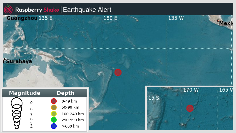 raspishakEQ's tweet photo. Preliminary M5.7 #earthquake 268km/167miles from #Alofi, in #SamoaIslands, 2022-09-14 05:08 UTC by @raspishake network.
Join the largest #CitizenScience #seismograph community ➡ https://t.co/Y5O0dgJqJF
EVENT ➡ https://t.co/qKYj2HFCpo https://t.co/yfURpOTWPt