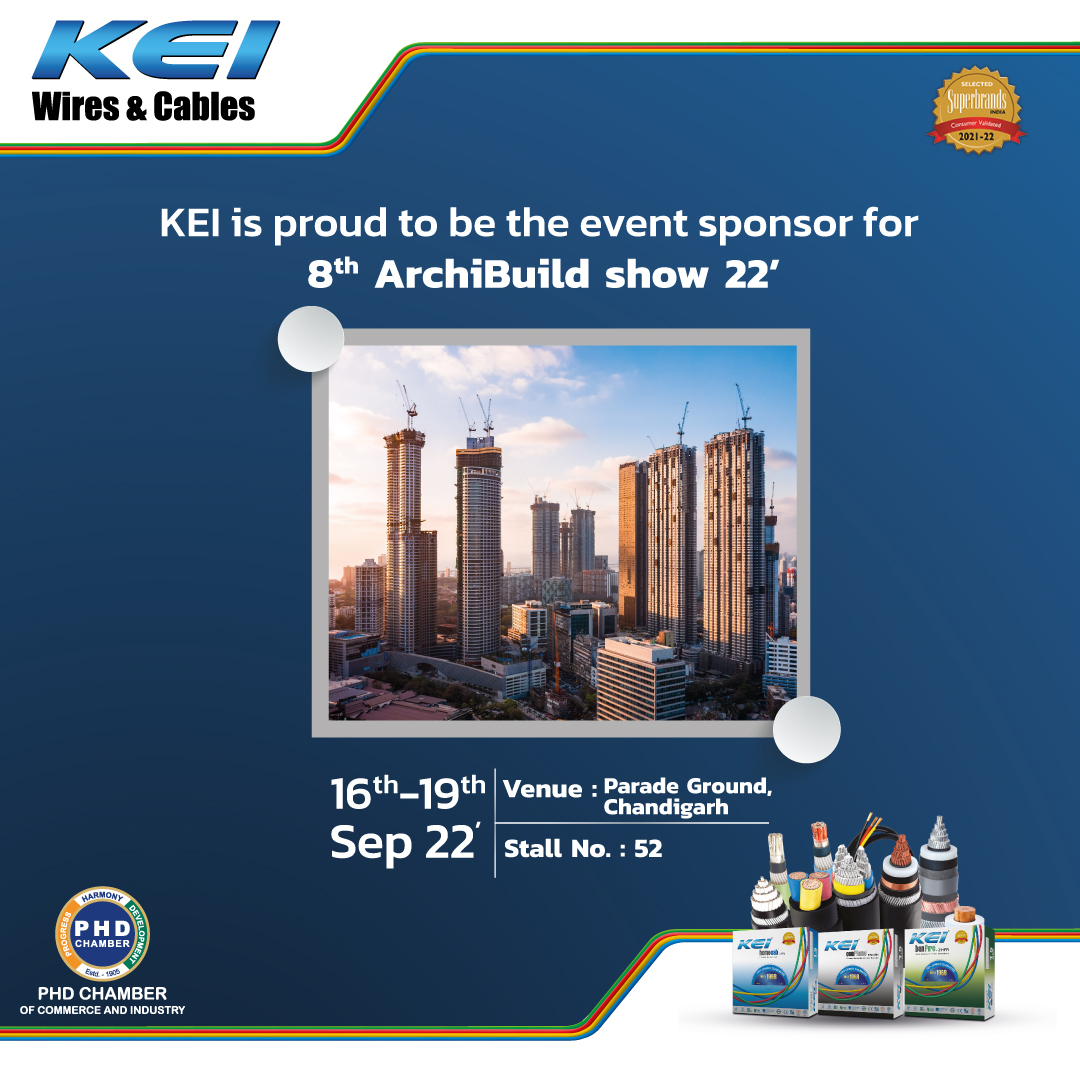 keicable's tweet photo. ArchiBuild
The 8th edition of ArchiBuild is here and we are proud to sponsor the event.
Join us at stall no. 52 from 16th – 19th September at Chandigarh.
#KEI #KEIWires #ArchiBuild #Event #ArchiBuildEvent #Sponsor #HarTensionSaheChaltiRahe https://t.co/Rt7JrodTln