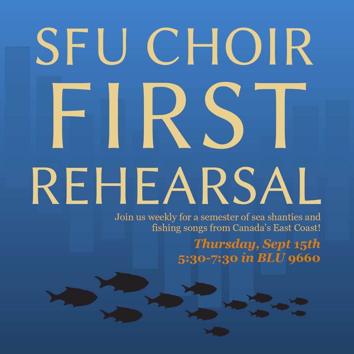 SFUChoir's tweet photo. Get ready to sail the high seas! Our 'Sea Shanties' semester starts this Thursday, Sept. 15th, 5:30-7:30 pm PDT in BLU 9660, with optional social and snacks afterwards. Come check out our beginner-friendly choir &amp; be part of the East Coast Canadian choir comeback! https://t.co/O2HvpyL4Rh