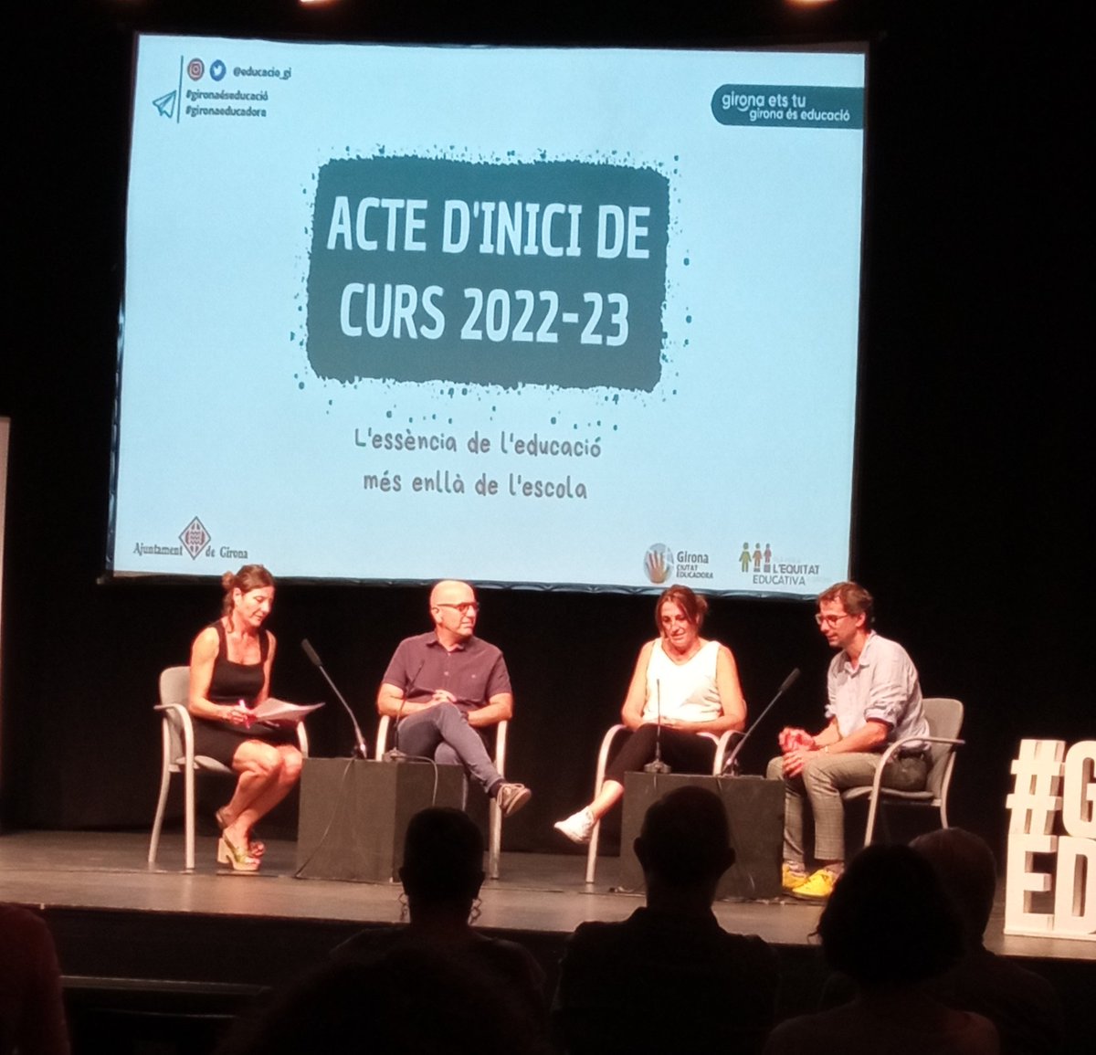 Ahir vam assistir a l'acte d'inici de curs organitzat per <a href="/educacio_gi/">#EducacióGirona</a> en el que es va donar veu a tots els sectors implicats en l'educació: escoles, instituts, famílies, entitats de lleure, culturals, educació 360... #gironaéseducació #gironaeducadora