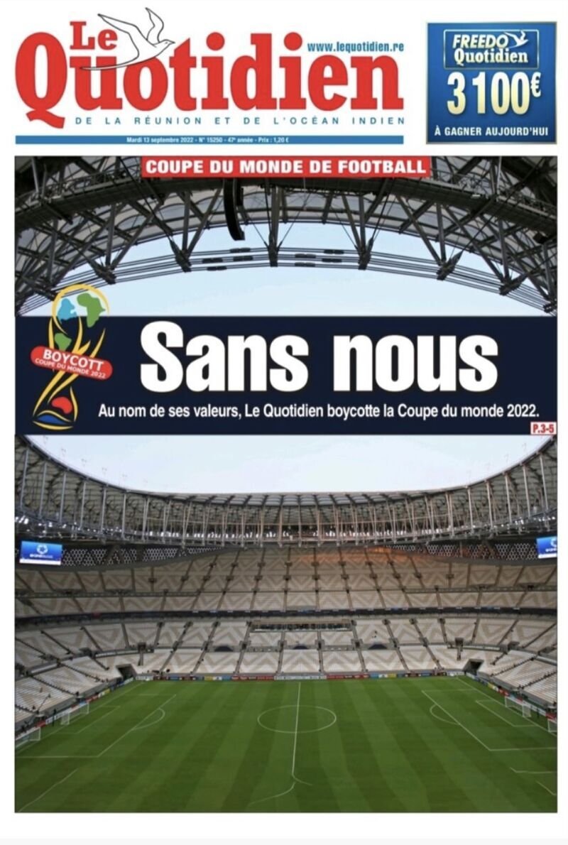 #BoycottQatar2022 certains journaux on encore des principes #SAnsNous