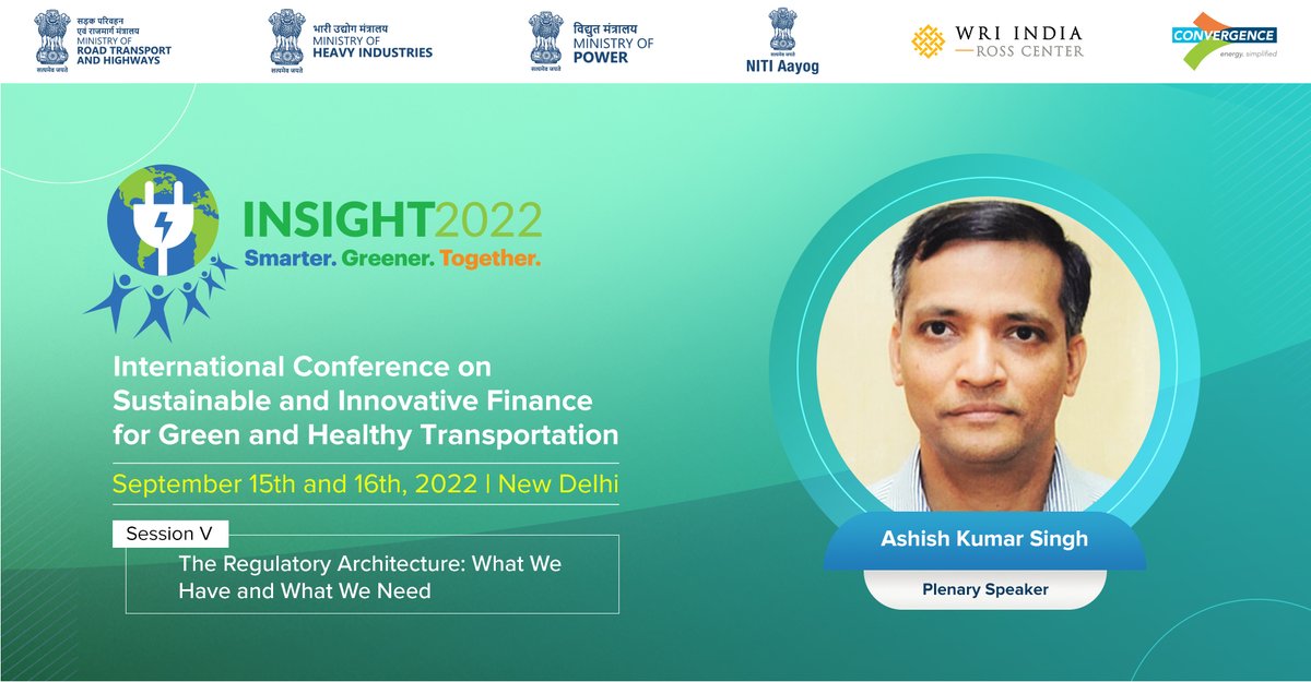Convergence (@convergencecesl) on Twitter photo #KnowyourSpeaker: Join us on Sept'15 & 16 at #INSIGHT2022 where eminent personalities like <a href="/AshishValsa/">Ashish Kumar Singh</a>, Add'l Chief Secretary, Govt of Maharashtra, talk about the need to accelerate the development of #EVfinancing market and achieve the #netzero targets.
#SmarterGreenerTogether #KnowyourSpeaker: Join us on Sept'15 & 16 at #INSIGHT2022 where eminent personalities like <a href="/AshishValsa/">Ashish Kumar Singh</a>, Add'l Chief Secretary, Govt of Maharashtra, talk about the need to accelerate the development of #EVfinancing market and achieve the #netzero targets.
#SmarterGreenerTogether