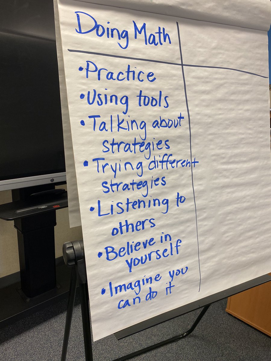 Had the opportunity to fill my cup today alongside some brilliant fresh 4th graders. Our prompt was, “What helps you do math? What helps you learn math?” Ss reflected on their past experiences and shared in teams, then I scribed their ideas.