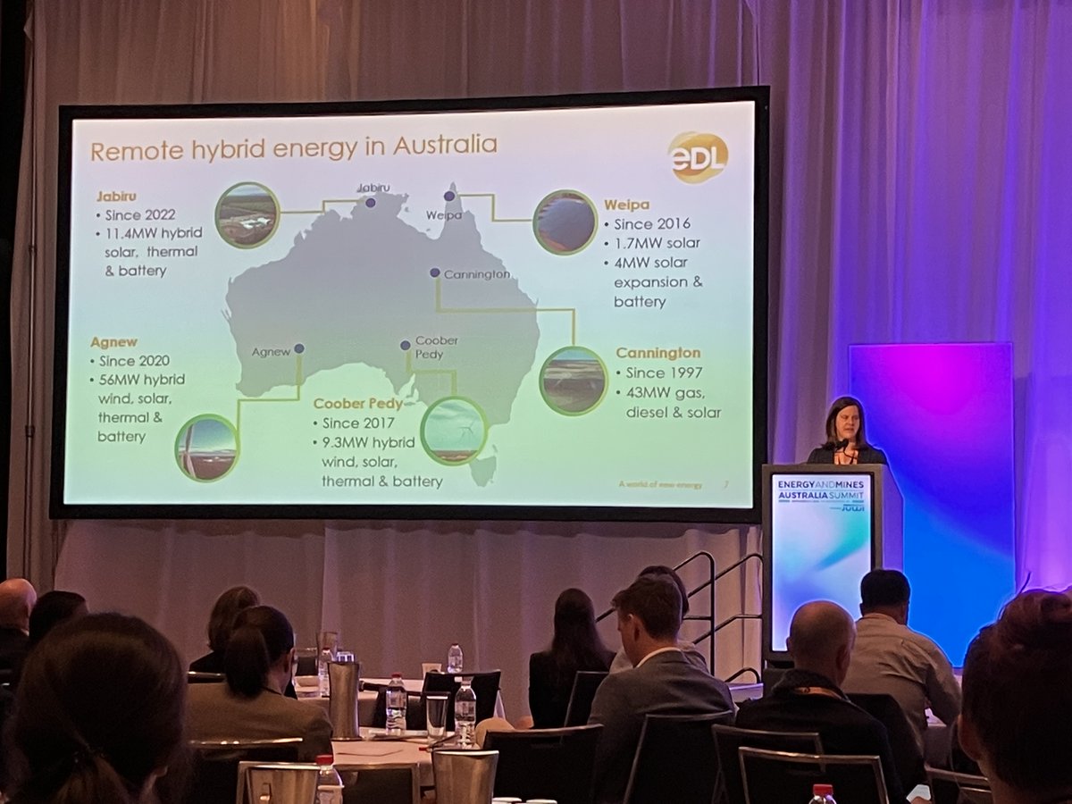 EDL’s Head of #innovation, Stephanie Moroz, explained how the #miningindustry can decarbonise with #renewableenergy and #renewablefuels at the Energy and Mines conference in Perth. EDL helps the industry decarbonise with our growing portfolio of hybrid renewable #energy projects.