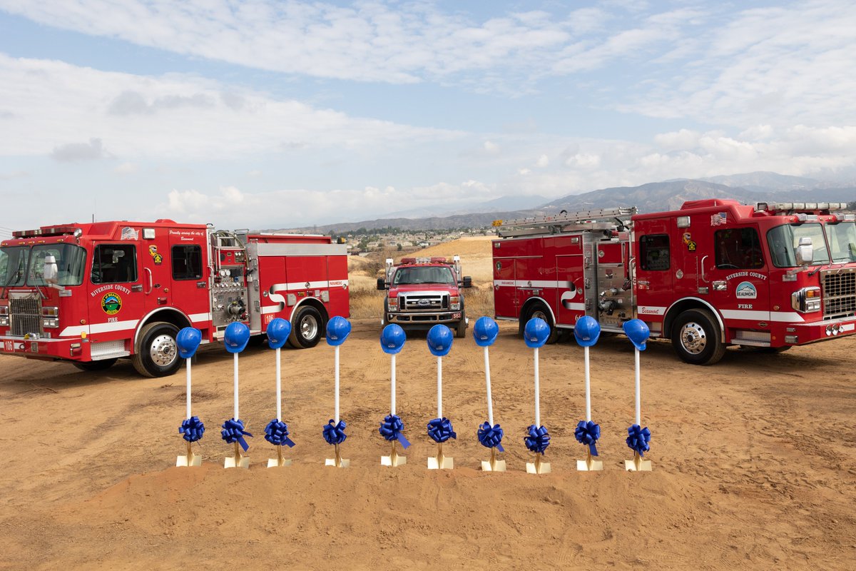 This morning @beaumontgov and @CALFIRERRU held a groundbreaking ceremony to kickoff construction of Fire Station No. 106, also known as the West Side Fire Station. To read more about this event go to beaumontca.gov