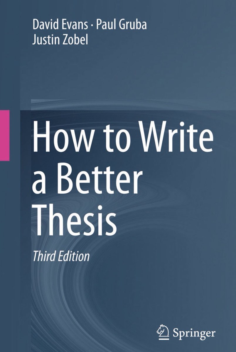 ¿Estás escribiendo la tesis? 

Este libro puede darte muchas ideas para hacerla espectacular #Ciencia

♾️ link.springer.com/book/10.1007/9…