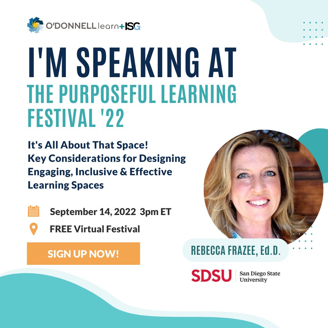rebeccafrazee's tweet photo. It's here! Purposeful Learning Festival 2022! Join me 9/14 @ 3pm ET where weβll explore how pedagogy, technology, and space intersect to support #activelearning π‘
You can register for #PLFest22 here! https://t.co/XNdA4cohuh @ODLearn #FLEXspaceorg @FLEXspaceorg https://t.co/msxXNxHSAw