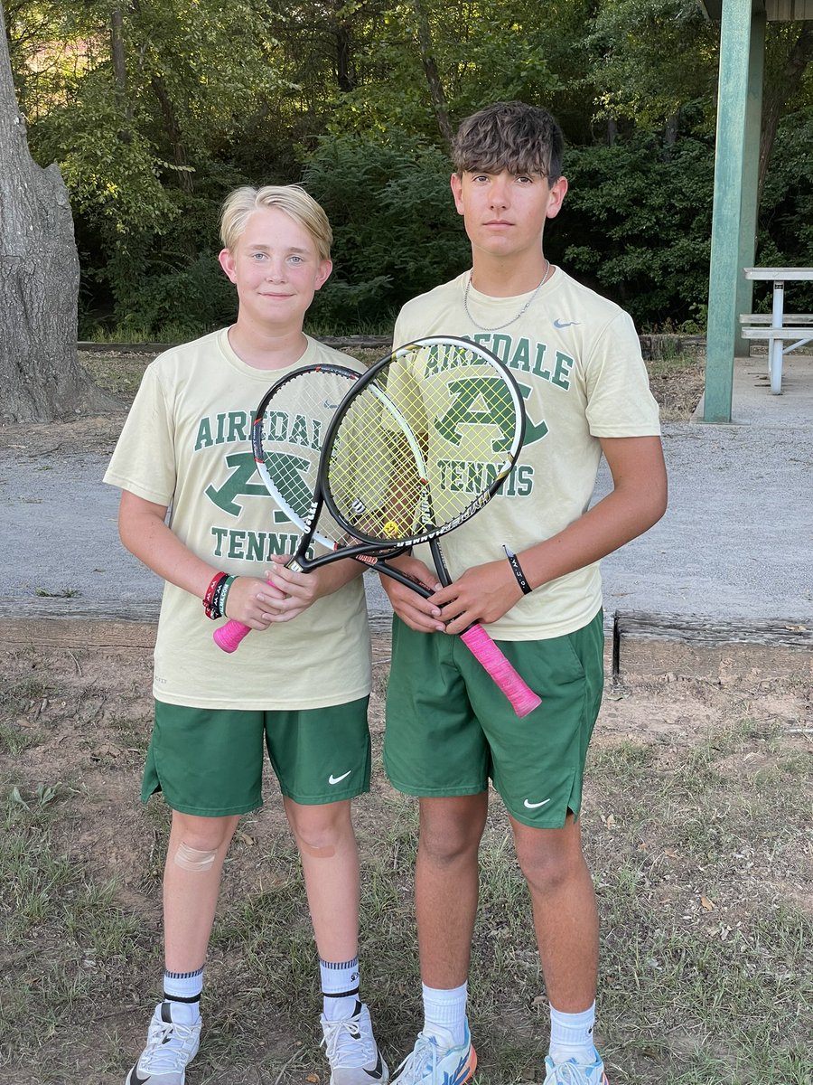 Congrats to Layne and Jeremiah on their doubles win over Van Buren tonight. #AiredaleTennis #Only1Airedale