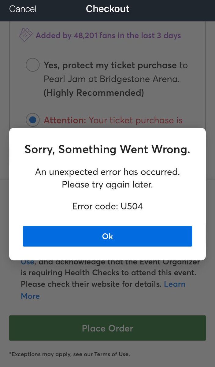 krisbober's tweet photo. @Mattholomew_ca @PearlJam @ApolloTheater @SIRIUSXM @PJRadio @Danny_Clinch Would love to see @PearlJam but can but tickets on @Ticketmaster all you get is error after error after error ... total BS 👎 https://t.co/82JGti5SOz