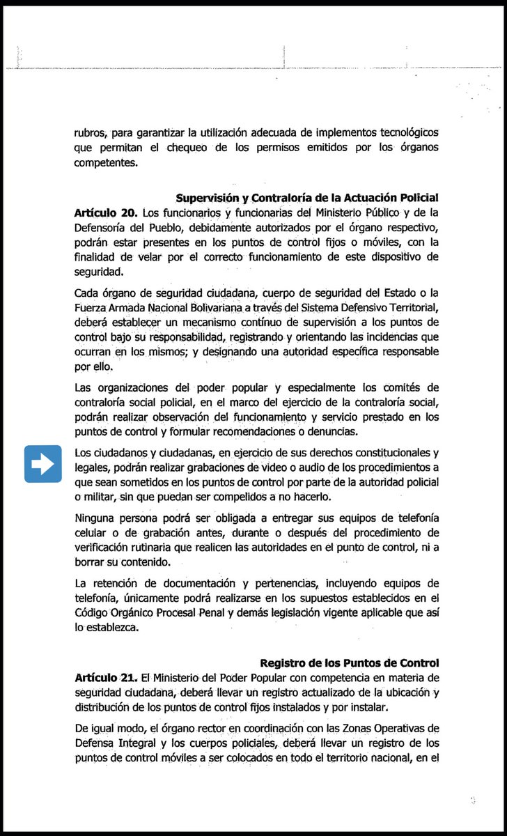 Los ministerios de Defensa e Interior, Justicia y Paz de #Venezuela emitieron una resolución que permite expresamente a los ciudadanos grabar procedimientos a los que sean sometidos en puntos de control, por cuerpos de seguridad en vías públicas.