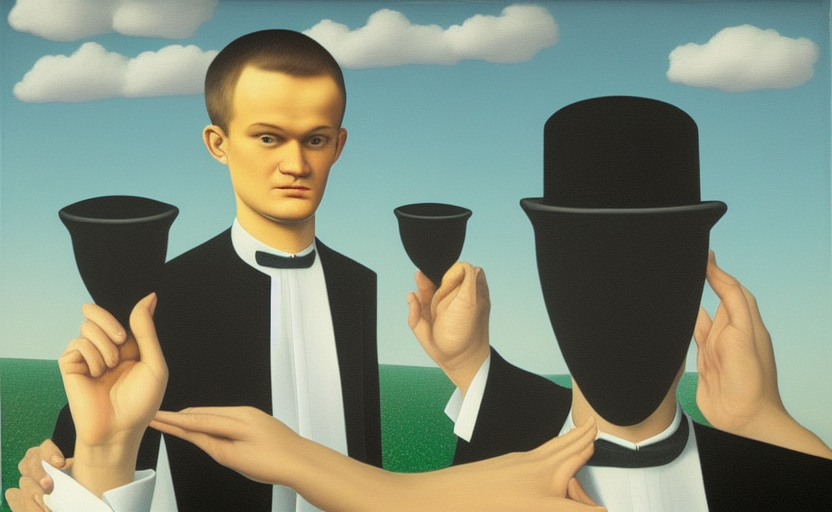 redphone's tweet photo. "Vitalik Buterin Celebrating the Merge"

1. By Savador Dalí
2. By René Magritte
3. By Herni Matisse
4. By Leonardo da Vinci

@VitalikButerin images via @StableDiffusion https://t.co/mWSmdCn78z