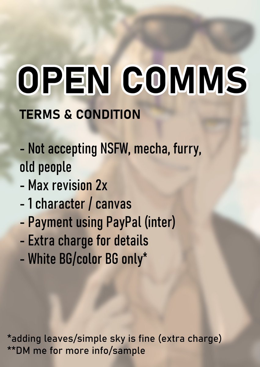 tt0000101's tweet photo. [ OPEN COMMISSION ]

Hey everyone, I'm opening sketch commission but only accepting 1 character/canvas, 3 slots only for now!

Price and TOS are written on the picture, for more sample please scroll down the thread. https://t.co/xcDkeyjOla