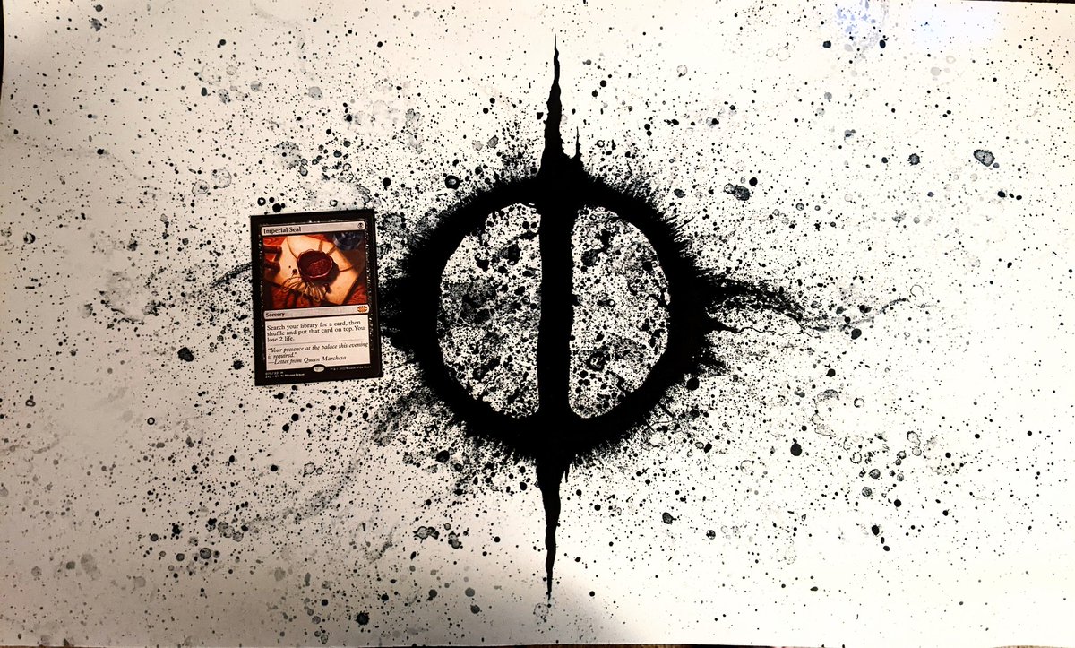 AbstractMarcher's tweet photo. Had a fantastic birthday celebration with my family. My brother @JoshtheJRK got me this awesome playmat by #ScourgeAlters. 
Josh also gave me a pack of double masters to open and F@$king pulled an imperial seal!!! Night made. Happy 29th birthday dude! https://t.co/wPtNSelWTU