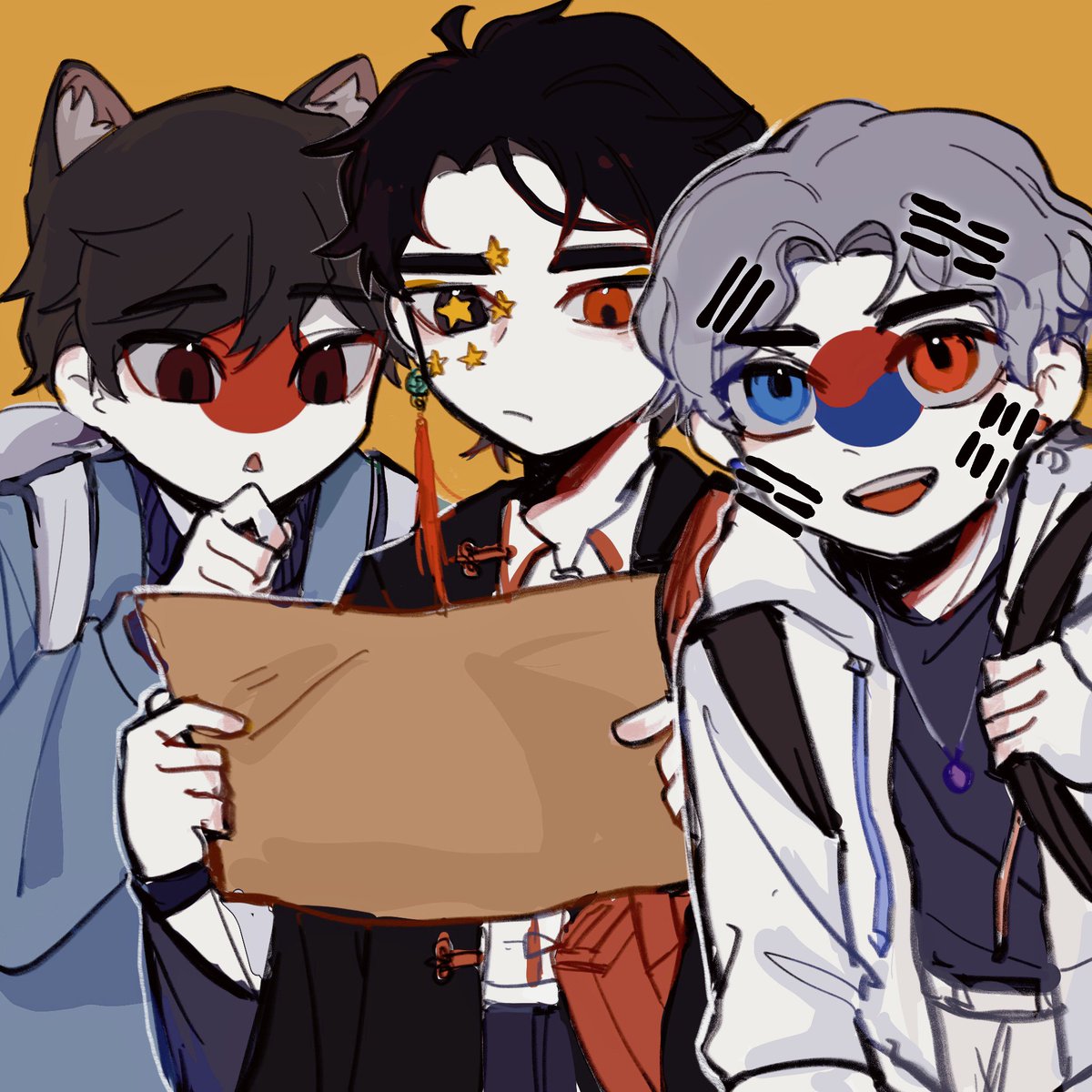 linlu32365501's tweet image. 没有旧图发了所以才开始画画(我懒)
#CountryHumans
#countryhumanschina
#countryhumansJapan
#countryhumansKorea