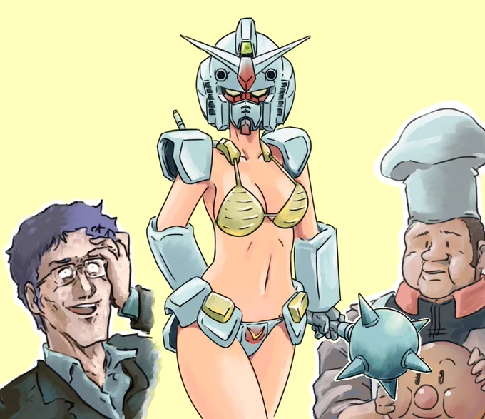 このイラスト最初は中央のガンダムだけだったんです 周囲は徐々に付け足していきました  