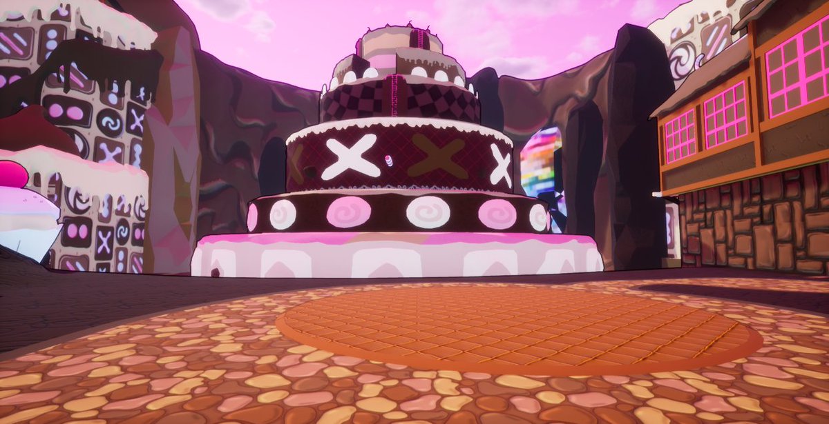 EvilXepty's tweet photo. a high chocolate cake tower. yes.
#simpsonsGame https://t.co/u06vrQXrjO