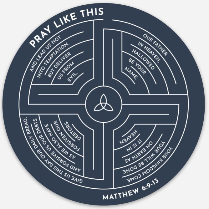 Ben_Riche's tweet photo. Stickers on the way! 

I drew this labyrinth to help me walk slowly &amp; repeatedly through the Lord’s Prayer back in 2020. 

I’ve found this prayer to be deep and wide, and I’m excited to be walking through it together at @redemptionga beginning Oct. 2. https://t.co/aebsxYmi29