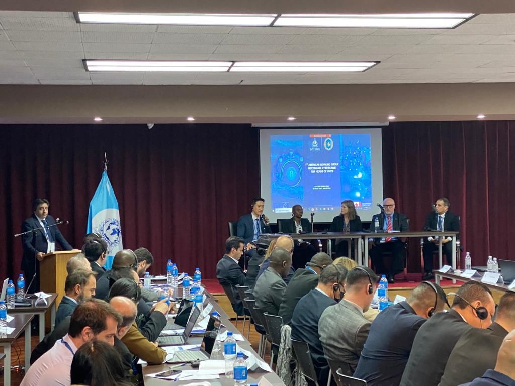 INTERPOL_Cyber's tweet photo. At the 7th Americas Working Group on #cybercrime meeting, the panelists unanimously agreed that timely Information sharing is the Key to combating Cybercrime effectively, in line with INTERPOL’s Cybercrime Strategy to prevent, detect, investigate and disrupt Cybercrime. https://t.co/lq8W1pVTrN