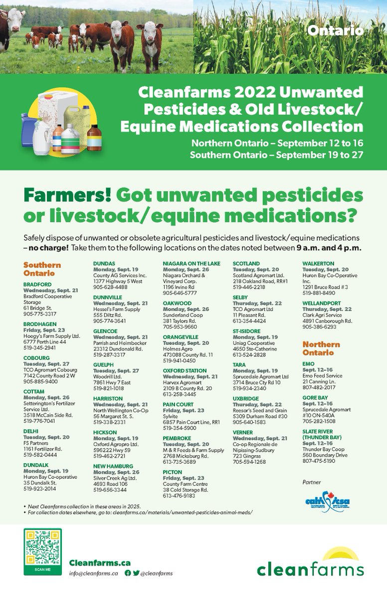 #DYK: In September, several of our Agromarts are participating in <a href="/Cleanfarms/">Cleanfarms Inc.</a> unwanted pesticides and old livestock/equine medication collection?