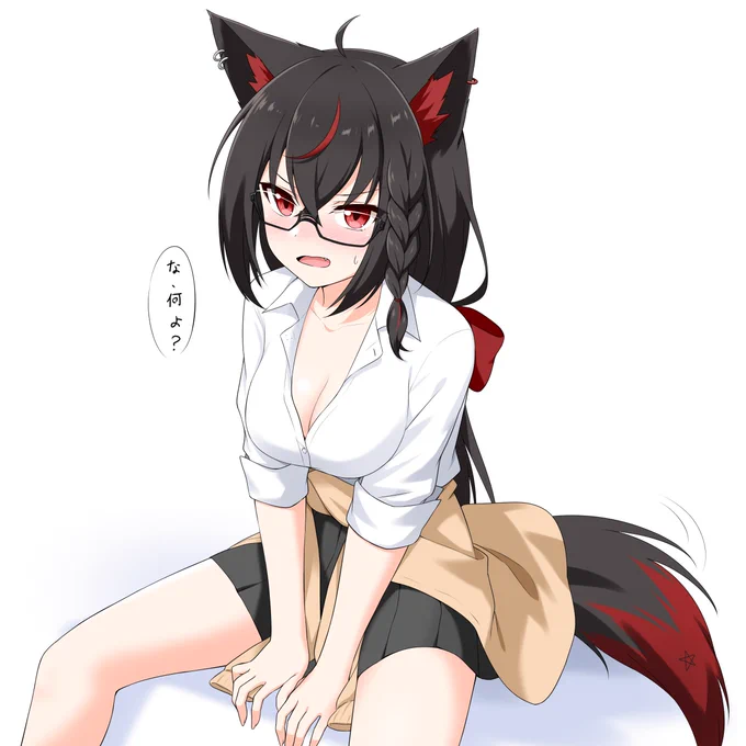 おまげ メガネJK黒 