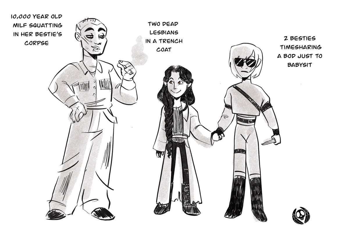 JaimeHeili's tweet photo. Sometimes a family is like 4 ghosts and a sexy asexual #nonatheninth #TheLockedTomb #NonaSpoilers https://t.co/BALlvwxNXg