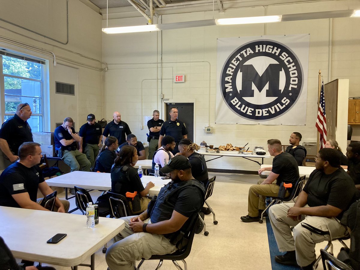 When <a href="/MariettaPD/">Marietta Police</a> reached out in need of a training space to assist the Cobb County Sheriff's Office MCS was happy to accommodate our local heroes. Thank you North Metro Church for providing Dave Poe's BBQ! I love how our community comes together to serve!
