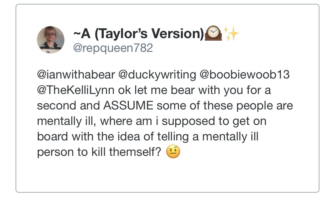 aaron_john782's tweet photo. @repqueen782 fun fact: i got suspended for this bc twitter interpreted as me threatening someone - i do not UNDER ANY CIRCUMSTANCE condone threatening ppl. harming, outing, doxing, menacing, etc https://t.co/yiRjX7RdOZ