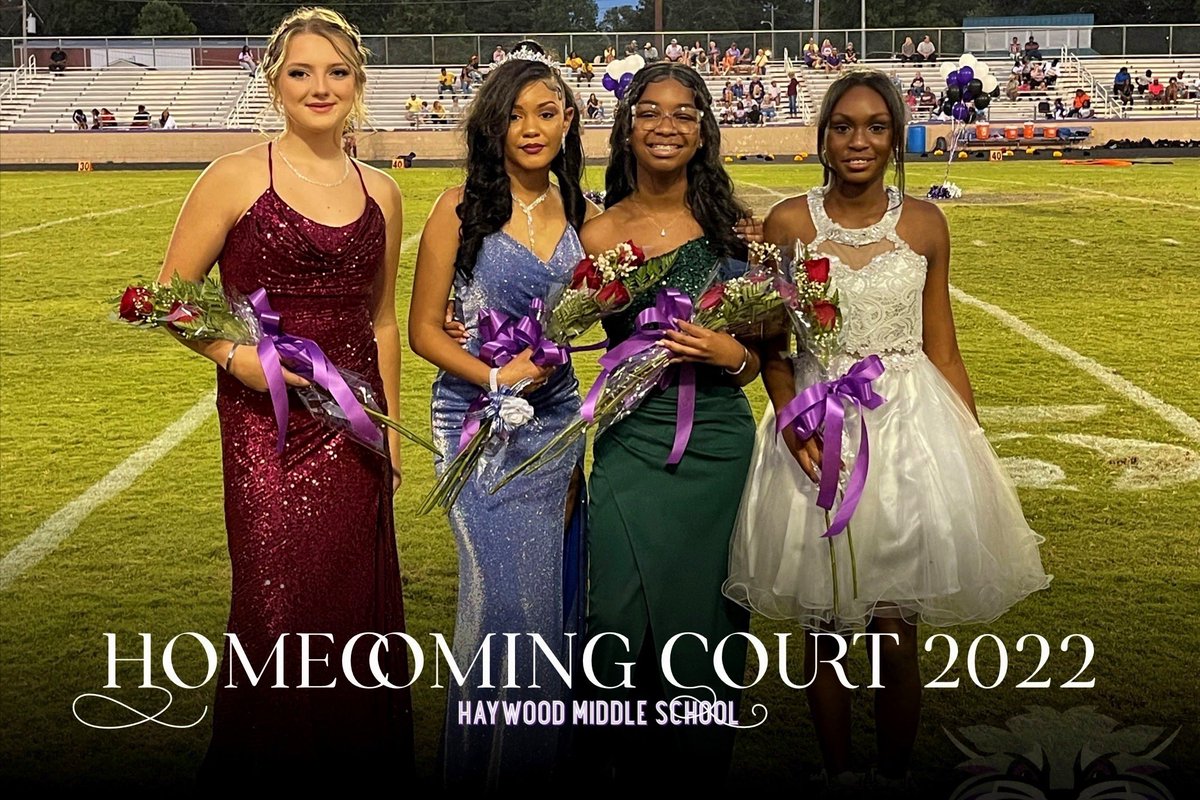 HMS Football Homecoming 2022:

Congratulations to our Homecoming Queen Amarria Powell!!!! We would also like to congratulate our homecoming court!!! #haywoodtomcats