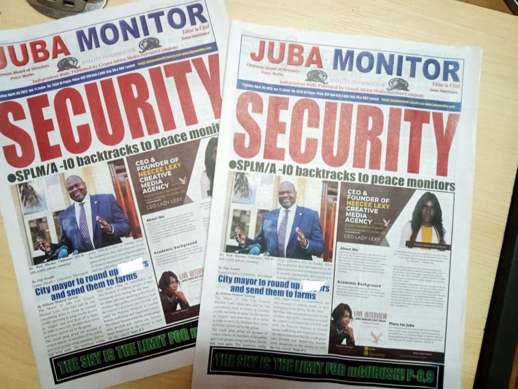 neeceelexy's tweet photo. Good Morning my people @JubaMonitor Newspaper ๐
#jubamonitor #neeceelexy #AfricaToTheWorld #BlackinTech #Bossbabe #ceolady #BusinessUpdate #youtube #BlackTechTwitter #blog #momblogger #influenceur #ppc https://t.co/eOlIRg3AeR