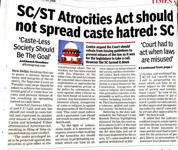 Profdilipmandal's tweet photo. Chief Justice UU Lalit and Justice Pardiwala should recuse themselves from hearing #EWS upper caste quota case. Lalit was part of the bench that tried to dilute SC-ST Act, 1989 whereas Pardiwala is known for his views against SC-ST-OBC quota. https://t.co/Xt4sQkni76