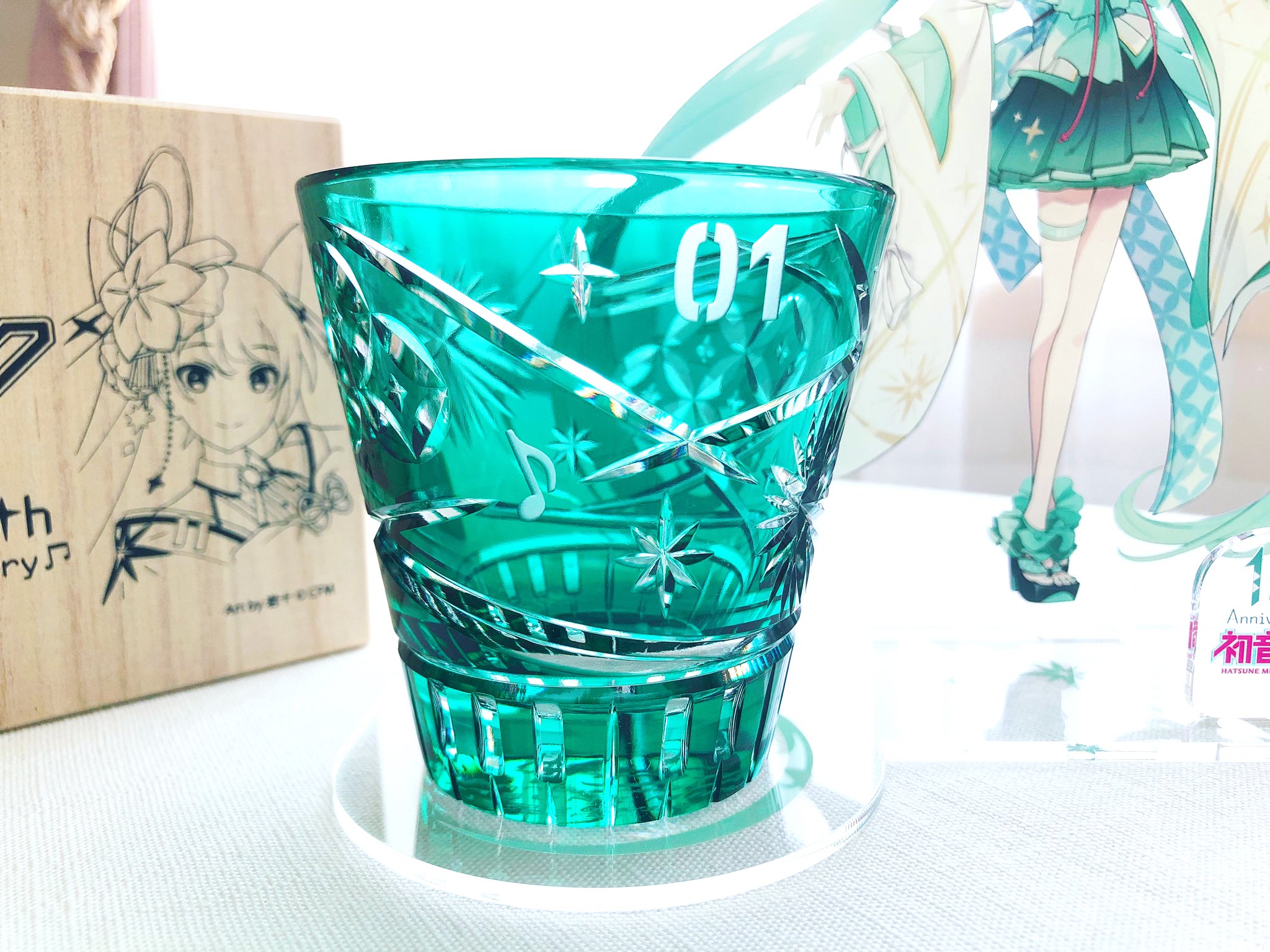 初音ミク デビュー15周年記念 江戸切子グラス／プレミアム