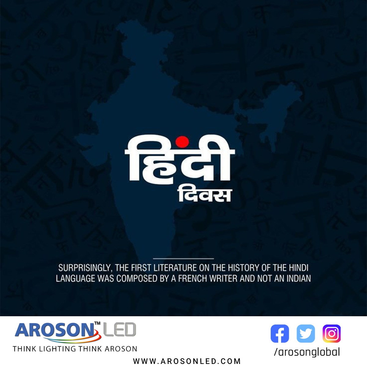 arosonglobal's tweet photo. है भारत की आशा हिंदी, है भारत की भाषा हिंदी
हिंदी दिवस पर आप सभी को हार्दिक शुभकामनाएं!

Best wishes to all on the occasion of Hindi Diwas! 

#aroson #Arosonled #arosonglobal #HindiDiwas2022 https://t.co/MydV8hFt5C
