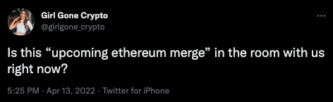TheMergeTweets's tweet photo. 🐼🐼🐼

This tweet will live forever in the historic registry of @TheMergeTweets on the Ethereum blockchain

Token ID: XXXX
Tweet ID: 1514338952617943044
Author: @girlgone_crypto

The merge is coming⌛️

🐼🐼🐼 https://t.co/Md8KUKeGgQ