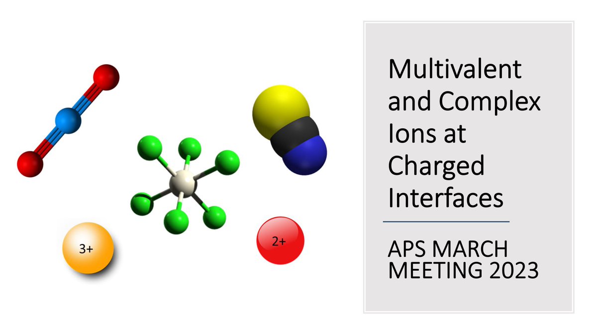 No offense to Gouy &amp; Chapman but point-like monovalent ions can be boring sometimes 🤓

I am organizing a focus session at APS March Meeting to discuss multivalent and complex ions at interfaces. Abstract submission is open.More info at the link. 
👇👇👇👇
blogs.anl.gov/hess/2022/09/1…