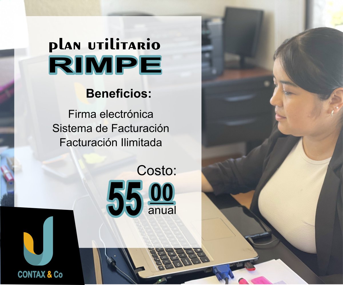 Contaxyco's tweet image. Eres RIMPE Emprendedor??  
¿Sabes que será obligatorio la facturación  electrónica a partir de  noviembre??? 
no te preocupes, en CONTAX&amp;amp;Co tenemos  planes de facturación electrónica desde $55 dólares ANUALES 
bit.ly/3PGOo2z
#firmaelectronica #FacturacionElectronica