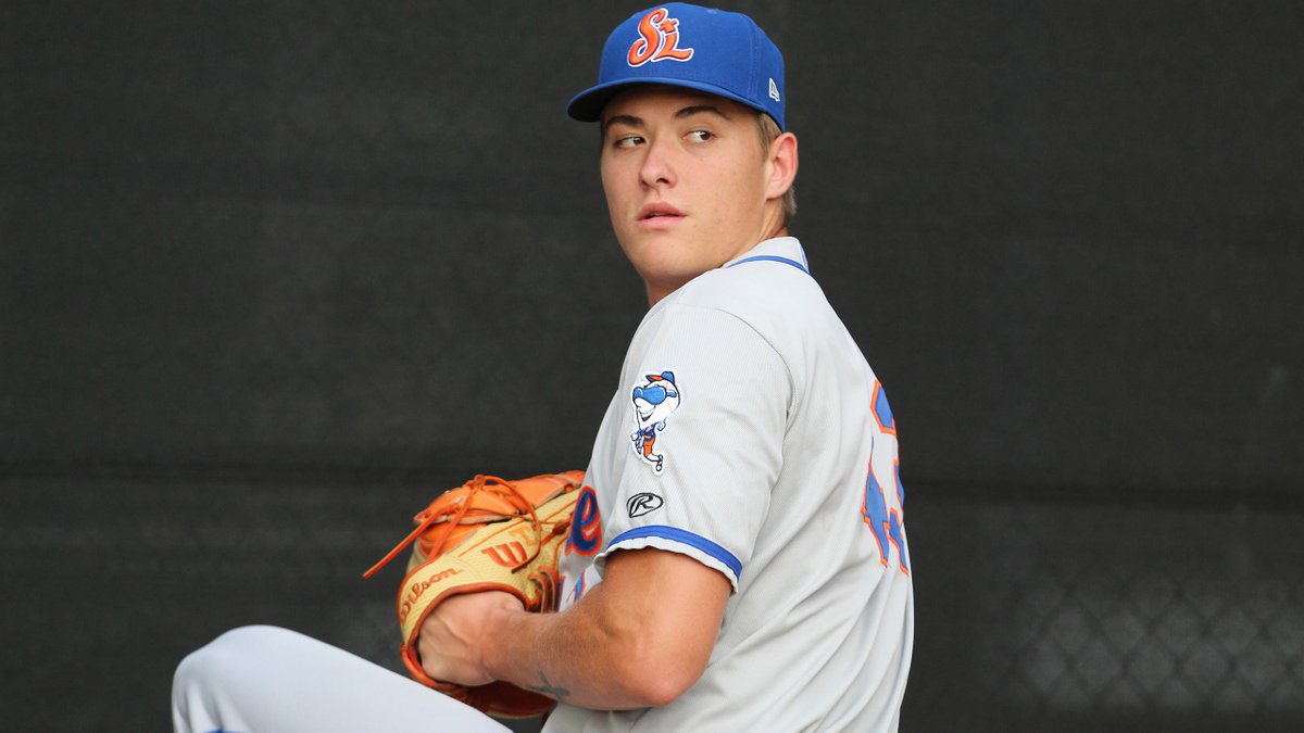 MiLB's tweet photo. In only his sixth pro start, eighth-ranked Mets prospect Blade Tidwell led St. Lucie to victory in Game 1 of the Florida State League semifinals: https://t.co/PvTxkj7QCp https://t.co/uBCHk8kLKQ