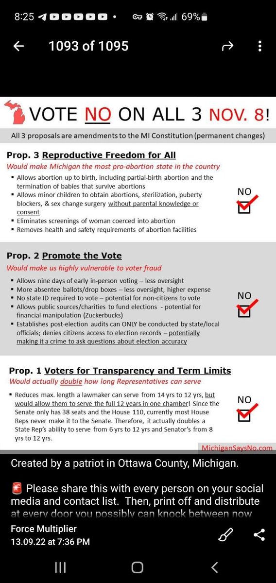 Jim_Raue's tweet photo. Attention Michigan voters: 
I think it is vitally important for you ALL to know just what Constitutional amendments are being placed on the ballot this coming November 8th, &amp; just what they mean for this state. Please the the time to review, &amp; share if you are so inclined!!! https://t.co/8tECAGcL7o