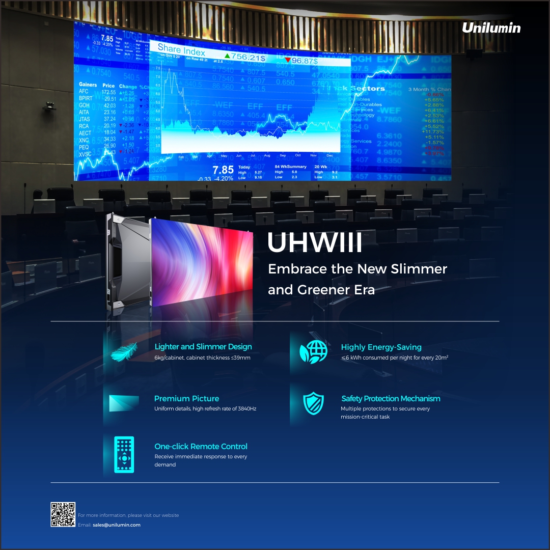 Unilumin_japan's tweet photo. Unilumin UHWIIIでコマンドセンターをモダンに。軽量設計とリモコン操作で便利な使い勝手を保証し、優れた視覚性能でクリアなプレゼンテーションを実現します。
#professional #screens #ledscreens #led #ユニルミン　#unilumin　#uniluminled　#led　#ledディスプレイ　#ledビジョン　#技術 https://t.co/zsUXdVgQWW