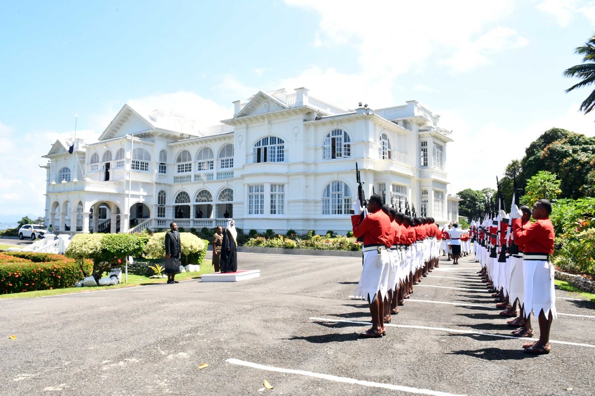 His Excellency, the President, Ratu Wiliame Katonivere received the credentials of the Ambassador from the United Arab Emirates (UAE) to Fiji, Mr Rashed Matar Alsiri Alqemzi at the State House this morning (14/09/22). #FijiNews #FijianGovernment #TeamFiji #Fiji