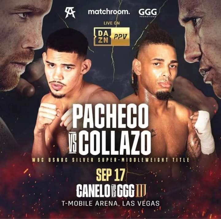 AngelaMagana1's tweet photo. Team La Perla's Kikin Collazo will be in action at T-Mobile Arena on September 17.
We are ready ๐ฅ๐ฅ
#YourMajesty #TeamLaPerla #Collazo #PuertoRico #Boxing #boxeo #DAZN #MatchroomBoxing #Canelo #TripleG #LasVegas #pachecovscollazo #WBC #USNBC #CaneloGolovkin #CaneloGGG3 https://t.co/MFtTBWOo1s