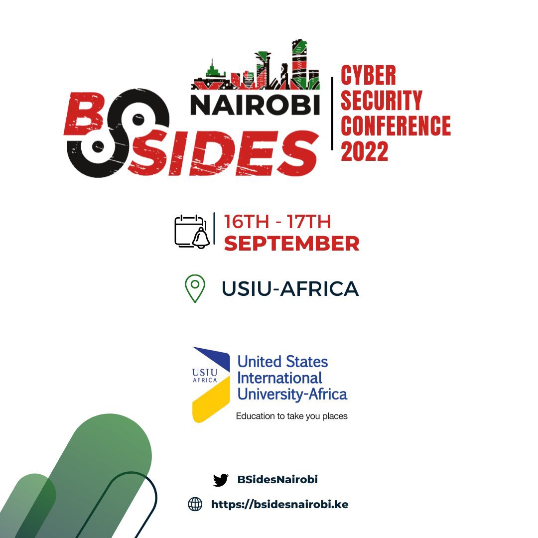 D_C4ptain's tweet image. It&apos;s here with us. #CyberSecurity #conference
#RedefiningSecurity
Thank you @BSidesNairobi for the ticket.
I&apos;m looking forward to it.