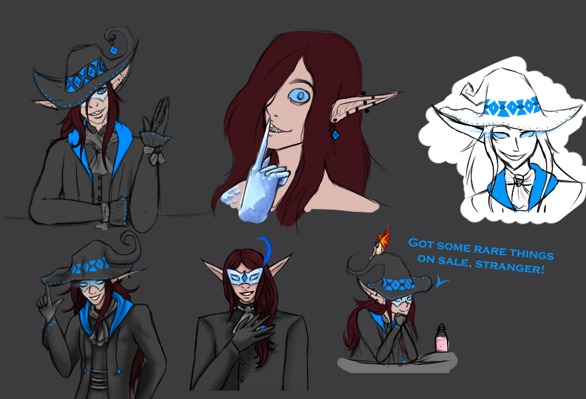 SkullySamm's tweet photo. Some old sketches &amp; drawings of my #OC Azure Nightingale

Character info - https://t.co/kxYmEfmspz https://t.co/R32DJpOPmX