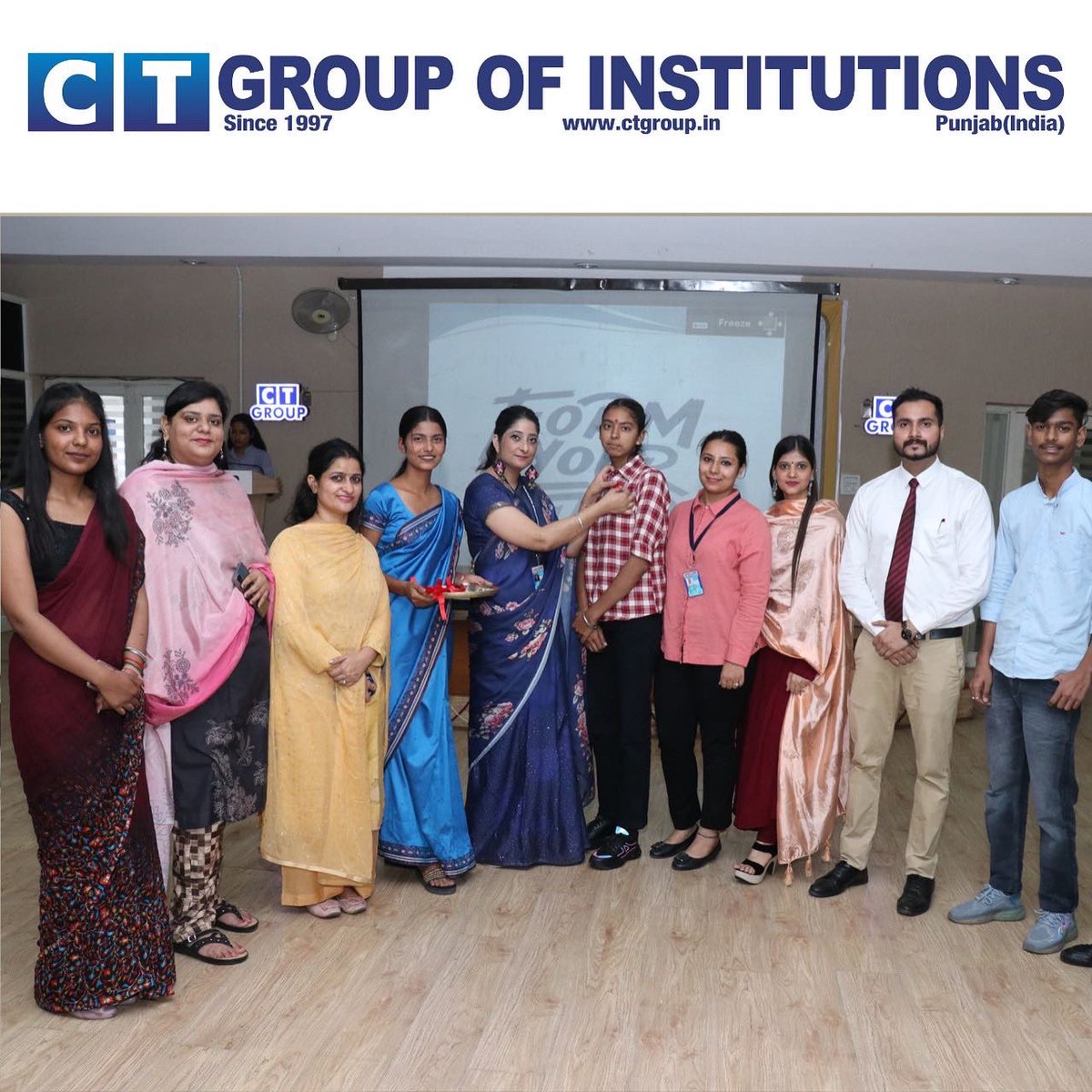 CTGroupshahpur's tweet photo. Department of CTIMT welcomed their first-year students with the blessings of Goddess Saraswati.
#ctgroupofinstitutions #CTIMT #fresher #punjabtopinstitute https://t.co/fohN9gUGiE