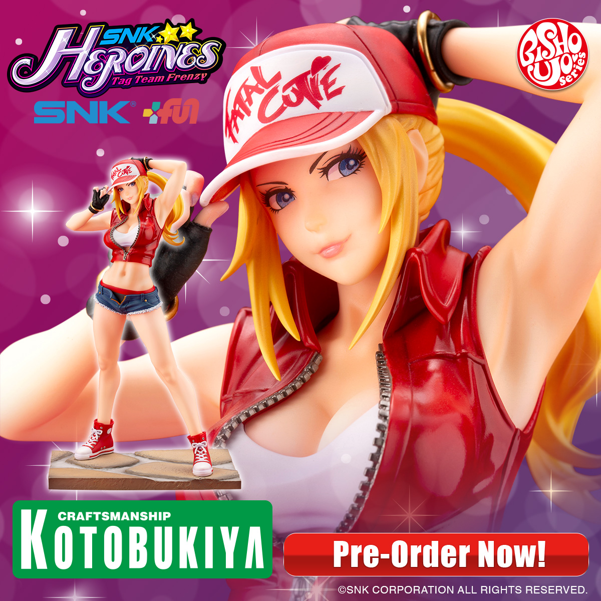 📢Pre-order now!

Terry Bogard joins Kotobukiya’s #BISHOUJO series lineup after being transformed into a girl by a certain someone! Check out this complete makeover that even includes Terry’s iconic cap and jeans!

sideshow.com/collectibles/t…

#SNK #SNKHeroines #ShunyaYamashita